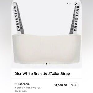 Dior White Bralette J'Adior Strap